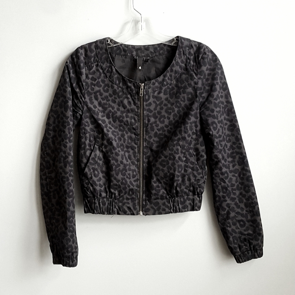 Divided black/gray animal print jacket